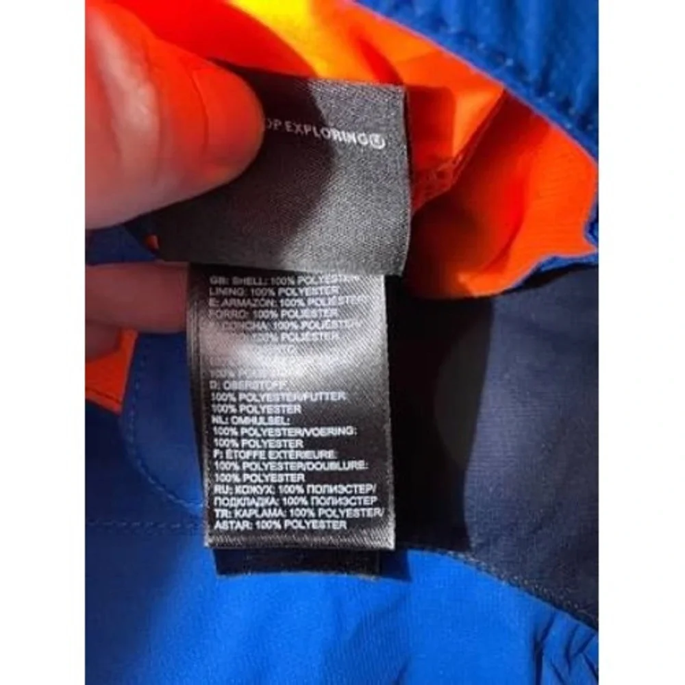The North Face Boys XL 18/20 Blue Grey Hooded Ski Jacket Powder Skirt Shell